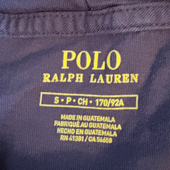 Polo Ralph Lauren Mens Long Sleeve Hoodie T Shirt Navy Blue Red Logo 1967 Small - Picture 15 of 15